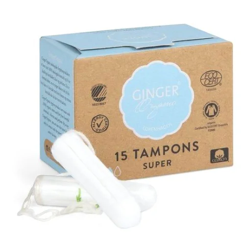 Miniaturka artykułu - GingerOrganic Tampony bez aplikatora Super - 15szt
