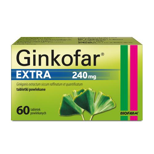 Miniaturka artykułu - Ginkofar Extra 240mg - 60 tabletek
