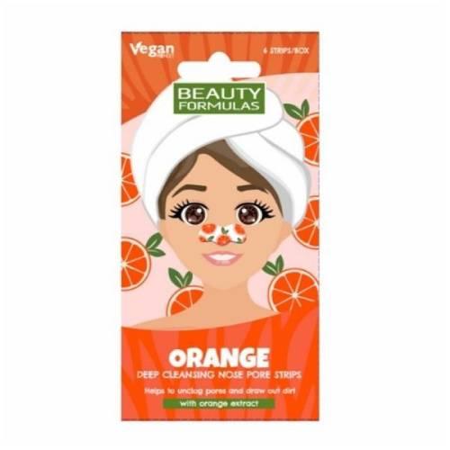 Miniaturka artykułu - BEAUTY FORMULAS Głęboko oczyszczające paski na nos Pomarańcza, 6szt.