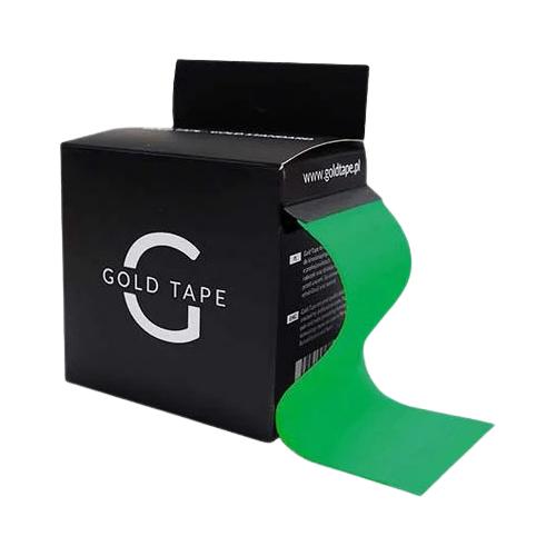 Miniaturka artykułu - Gold Tape Taśma do kinesiotapingu 5 cm x 5 m zielona, 1 szt.
