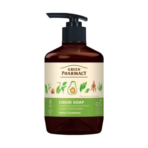Miniaturka artykułu - Green Pharmacy Mydło w płynie aloes i awokado, 460 ml
