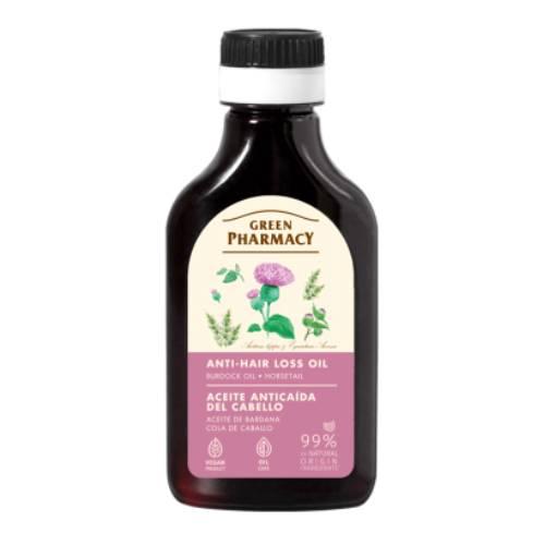 Miniaturka artykułu - Green Pharmacy Olej łopianowy i Skrzyp polny Olejek do sk&oacute;ry głowy przeciw wypadaniu włos&oacute;w, 100 ml