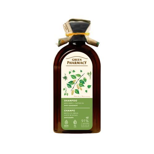 Miniaturka artykułu - Green Pharmacy Szampon przeciwłupieżowy pąki brzozy i olej rycynowy, 350 ml