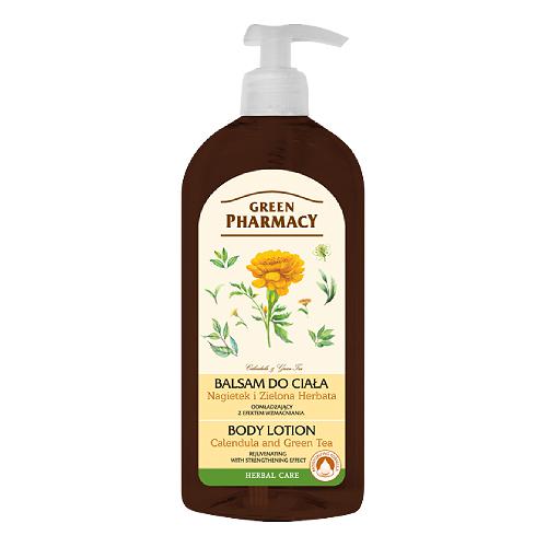 Miniaturka artykułu - GREEN PHARMACY Balsam do ciała odmładzający z efektem wzmacniania NAGIETEK ZIELONA HERBATA - 500 ml 