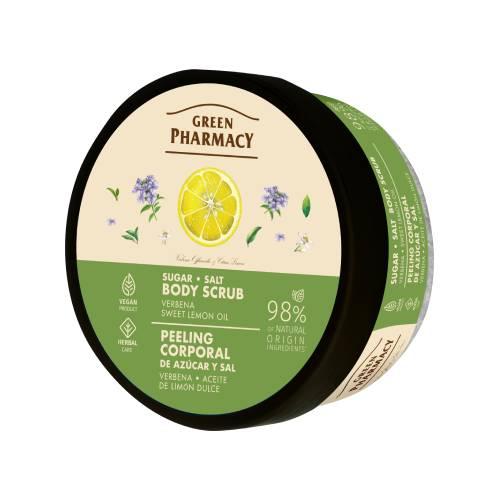 Miniaturka artykułu - GREEN PHARMACY Peeling cukrowo-solny do ciała Werbena i Olejek cytrynowy, 200ml
