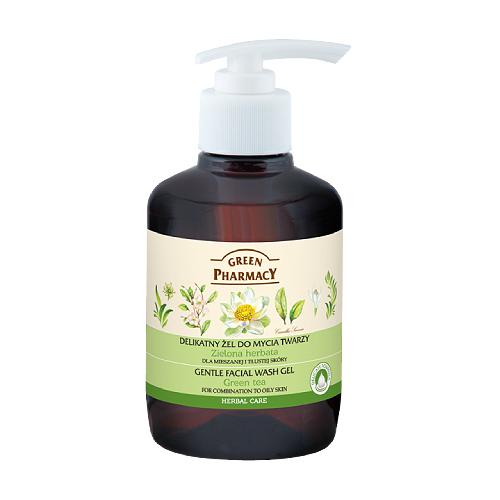 Miniaturka artykułu - GREEN PHARMACY Delikatny żel do mycia twarzy dla mieszanej i tłustej sk&oacute;ry - 270 ml 