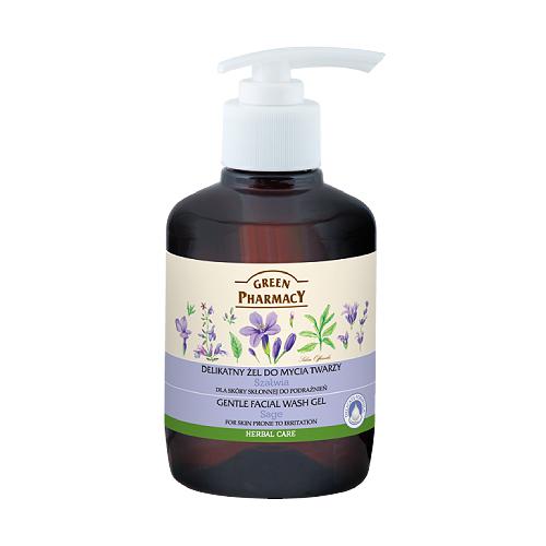 Miniaturka artykułu - GREEN PHARMACY Delikatny żel do mycia twarzy dla skóry skłonnej do podrażnień - 270 ml 