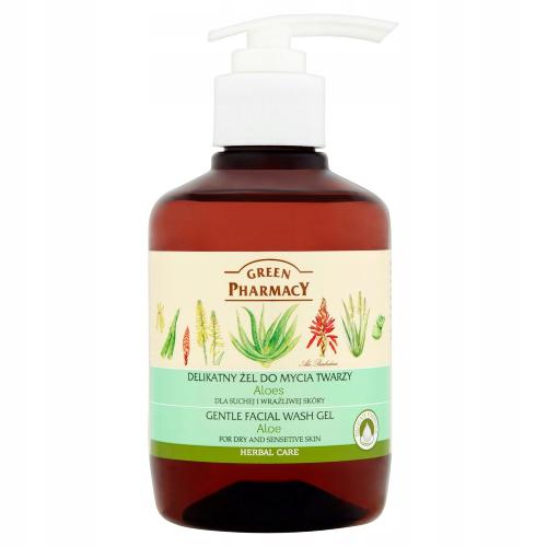 Miniaturka artykułu - GREEN PHARMACY Delikatny żel do mycia twarzy dla suchej i wrażliwej skóry, 270ml