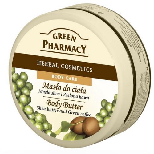 GREEN PHARMACY Masło do ciała, Masło shea i zielona kawa, 200ml