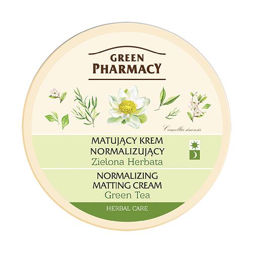 Miniaturka artykułu - GREEN PHARMACY Matujący krem normalizujący Zielona herbata - 150 ml