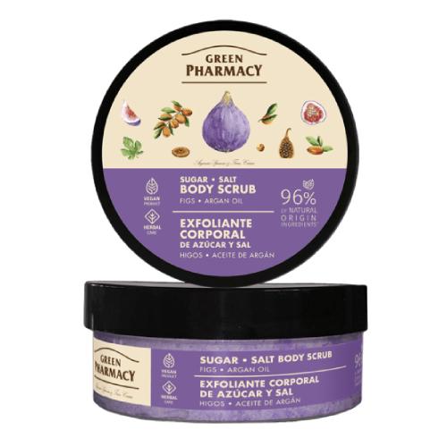 Miniaturka artykułu - GREEN PHARMACY Peeling cukrowo-solny do ciała Figi i Olej arganowy, 200ml