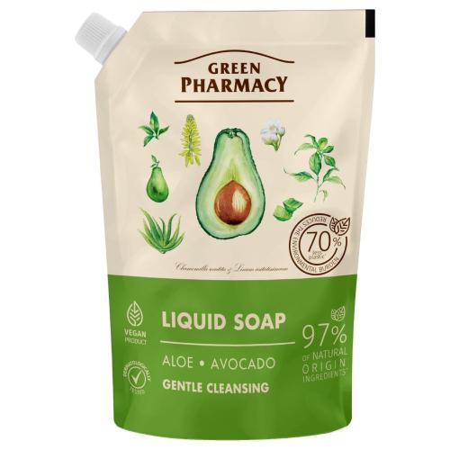 Miniaturka artykułu - Green Pharmacy Aloes i Awokado Mydło w płynie (zapas), 460 ml