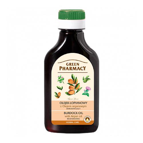 Miniaturka artykułu - GREEN PHARMACY Olejek do włos&oacute;w łopianowy z olejem arganowym - 100 ml