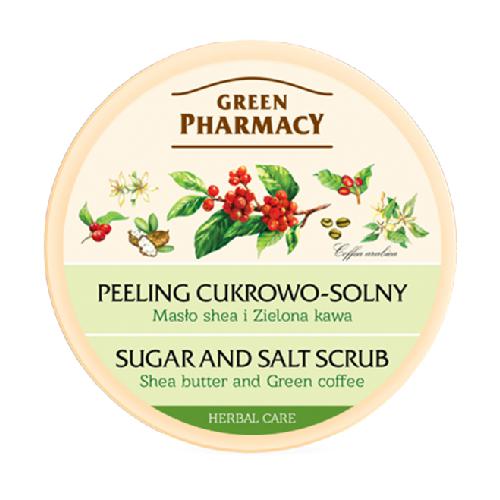 GREEN PHARMACY Peeling do ciała Masło Shea i Zielona Kawa - 300ml