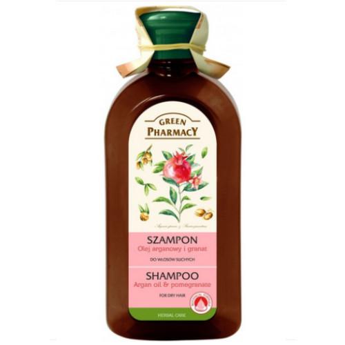 GREEN PHARMACY Szampon do włos&oacute;w suchych, Olej arganowy i granat, 350ml