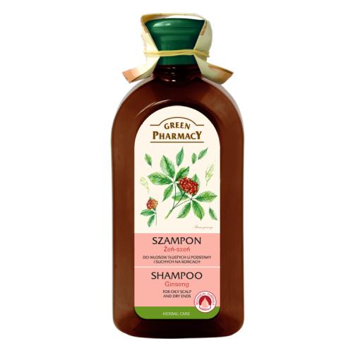 GREEN PHARMACY Szampon do włos&oacute;w tłustych u podstawy i suchych na końcach Żeń-Szeń, 350ml