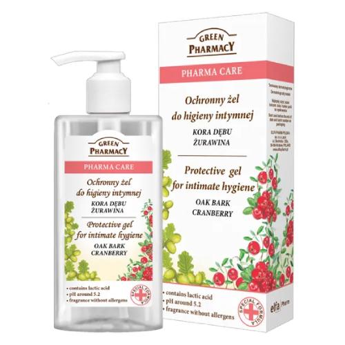 Miniaturka artykułu - GREEN PHARMACY żel do higieny intymniej kora dębu + żurawina, 300 ml