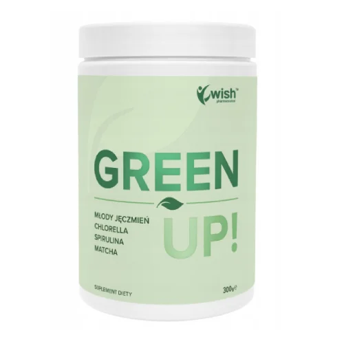 Miniaturka artykułu - Wish Pharmaceutical Green Up Młody jęczmień Chlorella Spirulina Matcha, 300 g