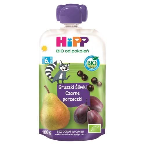 Miniaturka artykułu - HiPP BIO Mus owocowy gruszki śliwki czarne porzeczki po 6. miesiącu, 100 g