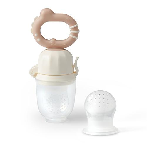 Miniaturka artykułu - BabyOno Gryzak do podawania pokarm&oacute;w Dino beżowy