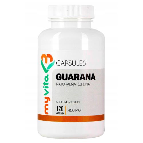 Miniaturka artykułu - MyVita Guarana 400 mg Naturalna kofeina, 120 kaps.