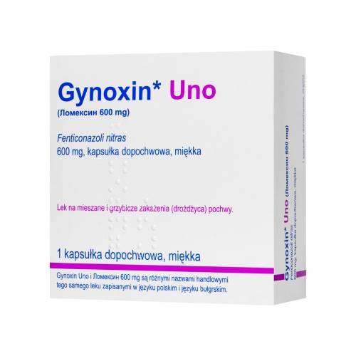Miniaturka artykułu - Gynoxin Uno 600 mg, 1 kapsułka dopochwowa miękka