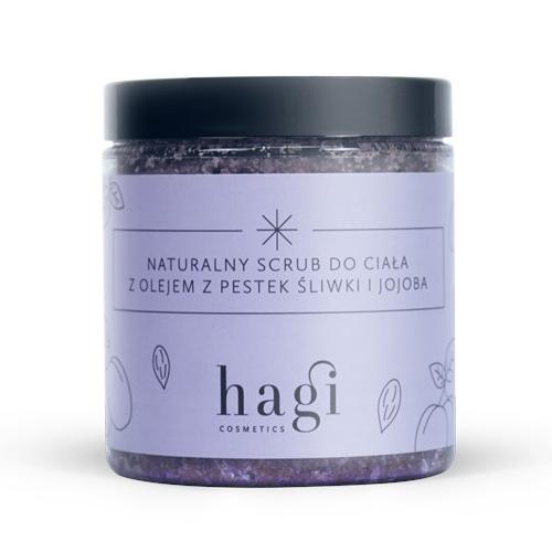 Miniaturka artykułu - HAGI Naturalny scrub do ciała z olejem z pestek śliwki i jojoba, 300g