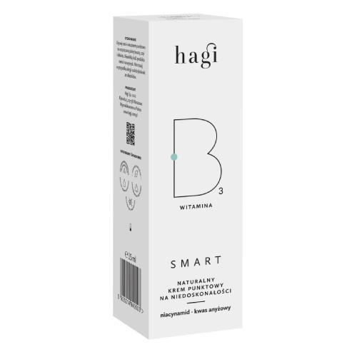Miniaturka artykułu - HAGI Smart B Naturalny krem punktowy na niedoskonałości, 15ml  KRÓTKA DATA 13.09.2025