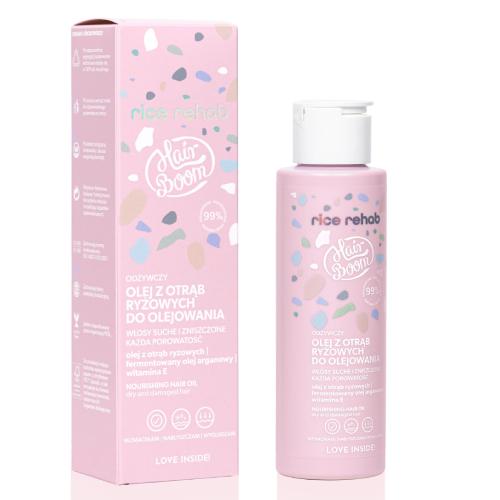 Miniaturka artykułu - HairBoom Rice Rehab Odżywczy olej z otrąb ryżowych do olejowania, włosy suche i zniszczone, 100 ml