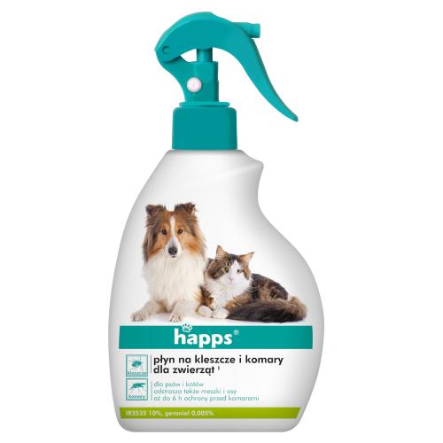 Miniaturka artykułu - HAPPS Płyn na kleszcze i komary dla zwierząt, 200ml