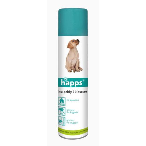 Miniaturka artykułu - HAPPS Spray na pchły i kleszcze dla ps&oacute;w, 250ml