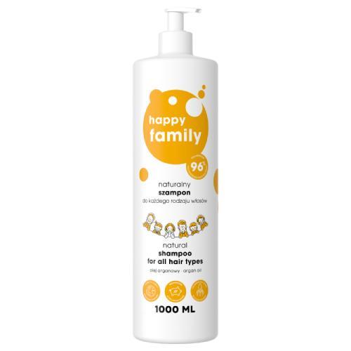 Miniaturka artykułu - Happy Family Naturalny szampon do każdego rodzaju włos&oacute;w, 1000 ml USZKODZONA POMPKA