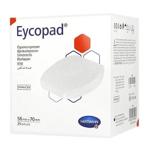 Miniaturka artykułu - Hartmann EYCOPAD Kompresy oczne jałowe 56x70mm- 25szt.