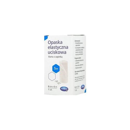 Miniaturka artykułu - Hartmann Opaska elastyczna uciskowa z zapinką 8cm x 5m, 1szt.
