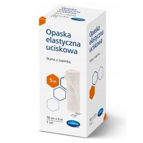 Miniaturka artykułu - Hartmann Opaska elastyczna uciskowa z zapinką 10cm x 5m, 1 szt.