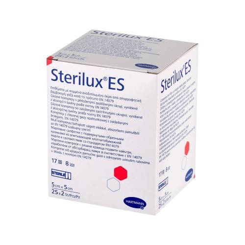 Miniaturka artykułu - Hartmann Sterilux ES Kompresy gazowe jałowe 5cm x 5cm, 25 x 2 szt.