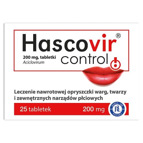 Miniaturka artykułu - Hascovir Control 200 mg, 25 tabletek