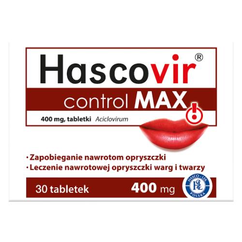 Miniaturka artykułu - Hascovir Control MAX 400mg, 30 tabletek