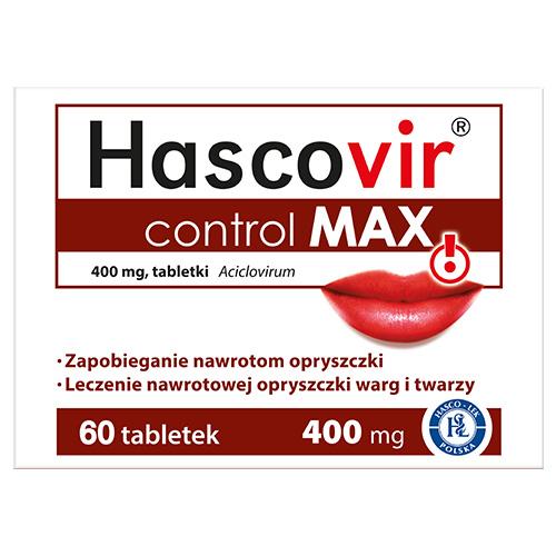 Miniaturka artykułu - Hascovir Control MAX 400mg, 60 tabletek