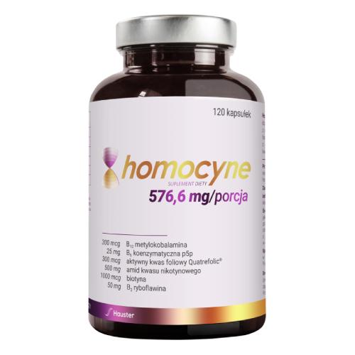 Miniaturka artykułu - HAUSTER Homocyne 576,6mg, 120 kaps. (butel.)