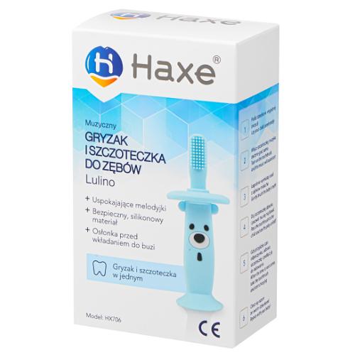 Miniaturka artykułu - Haxe Lulino Muzyczna szczoteczka gryzak do zęb&oacute;w dla dzieci niebieska, 1 szt.
