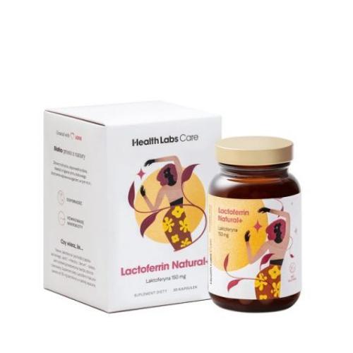 Miniaturka artykułu - Health Labs Lactoferrin Natural+ Laktoferyna 150 mg, 30 kaps.