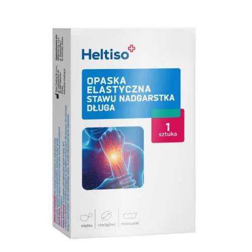 Miniaturka artykułu - Heltiso Opaska elastyczna stawu nadgarstka długa - rozmiar M, 1 sztuka