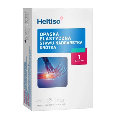 Miniaturka artykułu - Heltiso Opaska elastyczna stawu nadgarstka kr&oacute;tka - rozmiar XL, 1 sztuka