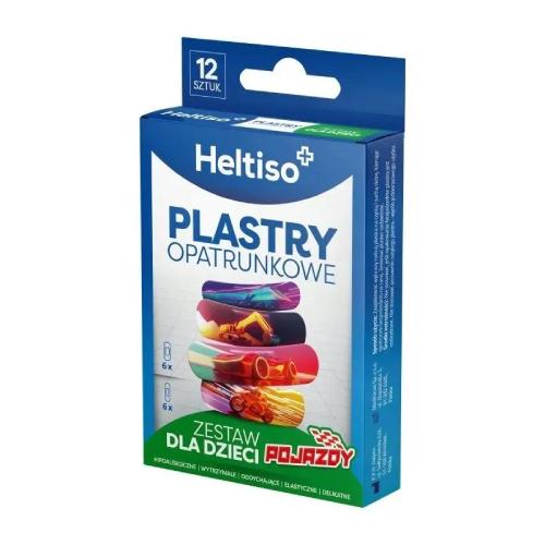 Miniaturka artykułu - Heltiso Plastry opatrunkowe dla dzieci Pojazdy, 12 szt.