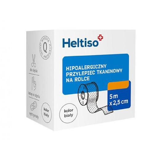 Miniaturka artykułu - Heltiso Przylepiec tkaninowy 5m x 2,5cm,1szt. (rolka)
