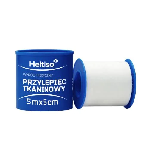 Miniaturka artykułu - Heltiso Przylepiec tkaninowy 5m x 5cm, 1 sztuka