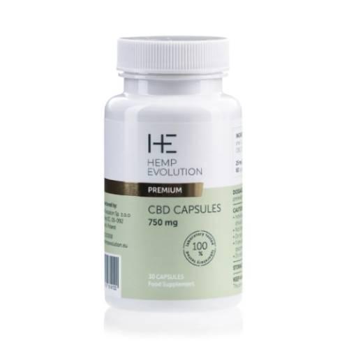Miniaturka artykułu - HEMP EVOLUTION Premium Kapsułki CBD 750mg, 30kaps.