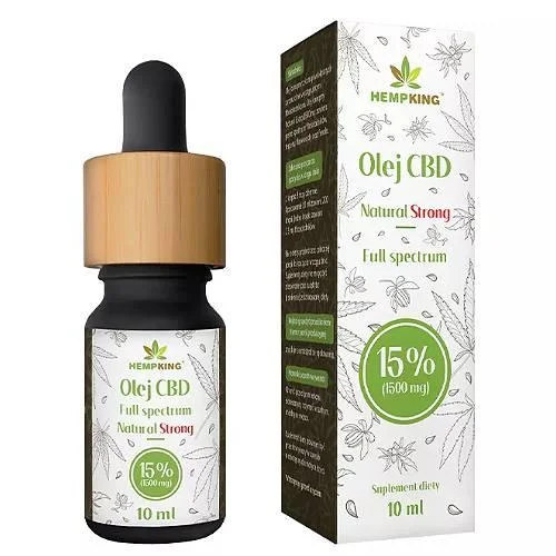 Miniaturka artykułu - HEMP KING Natural Strong 15% CBD Olej konopny, 10 ml KR&Oacute;TKA DATA 30.11.2026