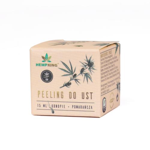 Miniaturka artykułu - HEMPKING Peeling do ust o zapachu pomarańczy, 15ml